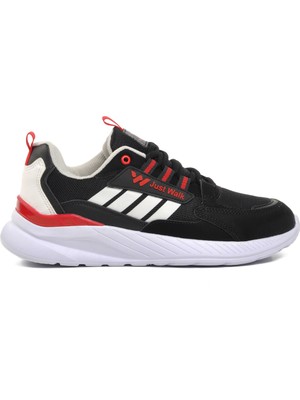 Walkway Siyah Beyaz Kırmızı Kadın Spor Ayakkabı Sneaker