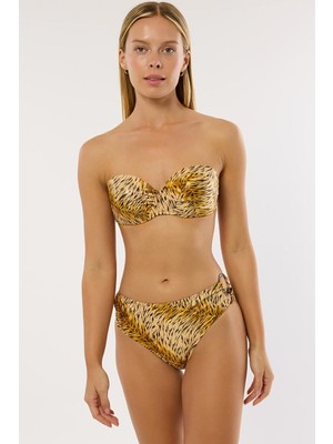 Ayyıldız 4600 Parlak Sarı Straplez Bikini Takımı