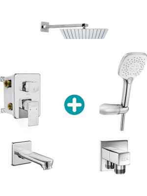 Eca Royal Ankastre Gömme Banyo Bataryası Duş Seti Tüm Parçalar Dahil 30X30