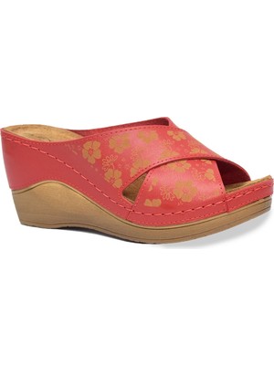 Carlaverde Carlaverde Yüksek Taban Ortopedik Kadın Terlik Topuk Yüksekliği 7 cm 170610