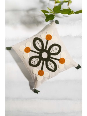Mais Çiçek Kırlent Kılıfı 45X45CM