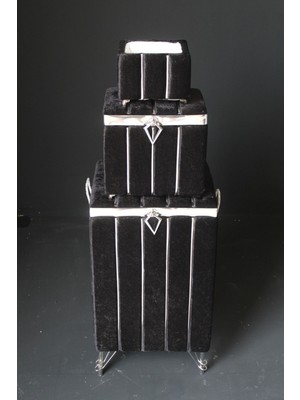 Mediterian 3'lü Dilimli Çeyizlik Çamaşır Sepeti, Siyah, Şık ve Kullanışlı Ahşap Tasarım