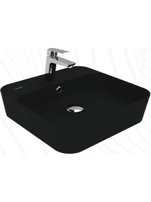 Creavit LP046-00KK00E-0000 Loop Kare Çanak Lavabo - Kömür Karası