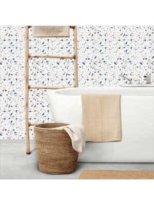 Duvar Kaplama Folyosu Kendinden Yapışkanlı Terrazzo Desen