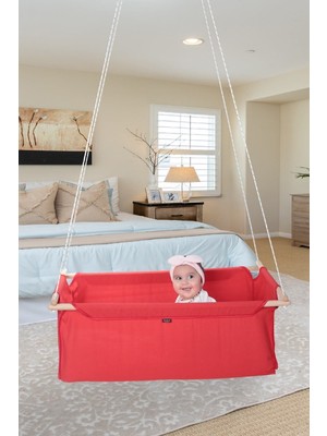 Nidage Yumuşak Kırmızı Bebek Salıncağı - Taşıma Kapasitesi: 9-25 kg