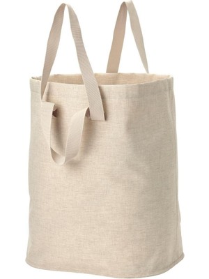 Mediterian 100L Bej Çamaşır Torbası, Hafif ve Şık Sepet, Plastik Malzeme