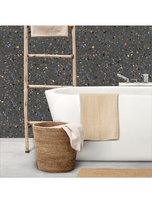 Duvar Kaplama Folyosu Kendinden Yapışkanlı Terrazzo Desen