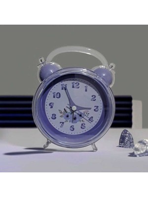 Sevimli Çalar Saat, Çiçek Modelli Kristal Tasarımlı, Rahat Arka Ayarı, Net ve Yüksek Sesli Alarm
