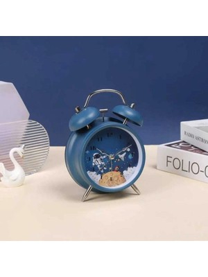 Uzay ve Astronot Temalı Pilli Masa Saati Nostaljik ve Dekoratif Çalar Saat