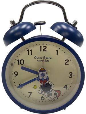 Uzay Temalı Işıklı Alarmlı Çocuk Odası Saati Mini Boy
