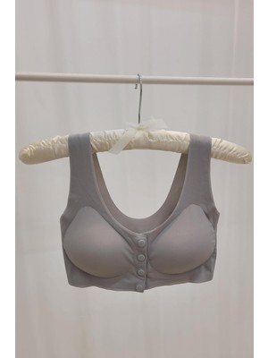 Kadın 2013 Dikişsiz Balensiz Önden Açılabilir Lazer Sütyen Gri
