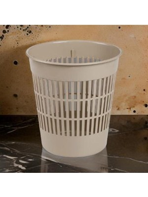 Mediterian Koyu kahverengi yuvarlak plastik çöp sepeti, 8,5 lt kapasite, şık ve kullanışlı tasarım