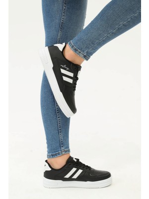 Walkway Siyah Beyaz Unisex Spor Ayakkabı