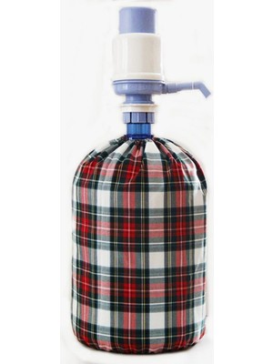 Mediterian Beyaz ve yeşil ekoseli damacana kılıfı, şık ve kullanışlı tasarım, 40x40 cm