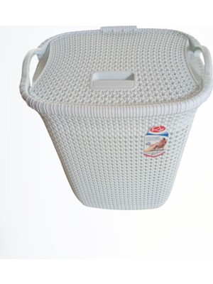 Mediterian Renkli 52 lt Çamaşır Sepeti, Şık ve Hafif, Çok Renkli, Plastik Malzeme