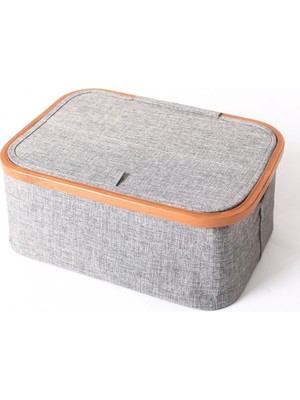 Mediterian Şık Bej Ahşap Piknik Sepeti, Dış Mekan Keyfi İçin İdeal Tasarım