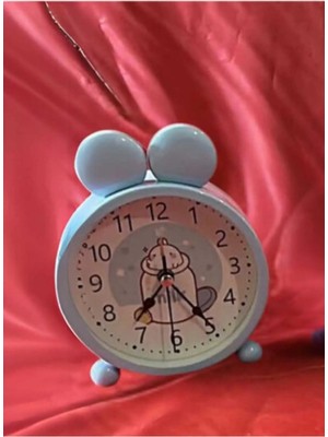 Yuvarlak Kulaklı Renkli Çocuk Masa Saati