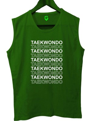 Top Glory Line Taekwondo Baskılı Kolsuz Sporcu T-Shirt Tank Top Sporcu Fitness Atlet