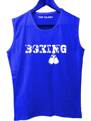 Top Glory Boxingw Baskılı Kolsuz Sporcu T-Shirt Tank Top Sporcu Fitness Atlet
