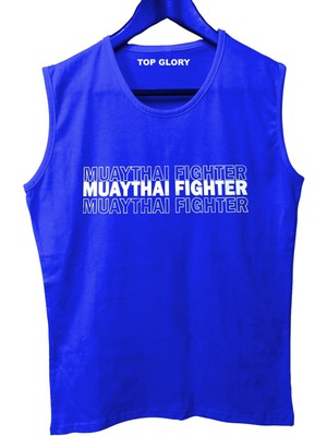 Top Glory Muay Thai Fighter Baskılı Kolsuz Sporcu T-Shirt Tank Top Sporcu Fitness Atlet