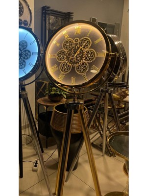 Ledli Tripod Metal Ayaklı Çarklı Saat