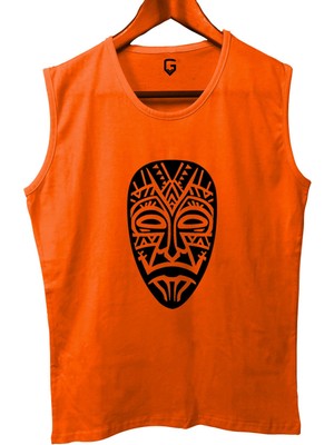 Top Glory Mask Baskılı Kolsuz Sporcu T-Shirt Tank Top Sporcu Fitness Atlet