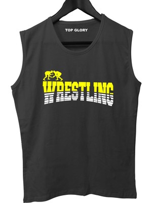 Top Glory Westernx Baskılı Kolsuz Sporcu T-Shirt Tank Top Sporcu Fitness Atlet