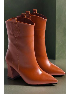 PayBuy Kadın Elegant Ayakkabı Sivri Burun Kovbot Bot Özel Tasarım Abiye Ayakkabı