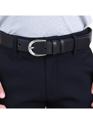 Canaris Çocuk Kemeri Deri Siyah 3 cm Kot ve Kumaş Pantolon Kemeri