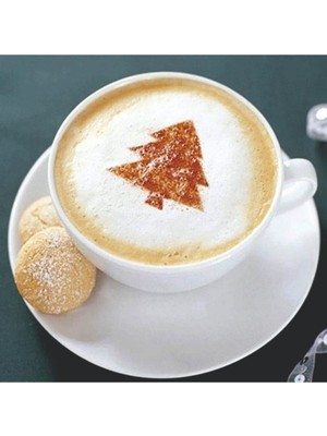 Mediterian Renkli kahve şablonları, ağaç temalı cappuccino ve barista tasarımları