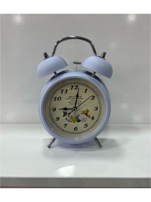 Dekoratif Çalar Saat Masa Saati Nostalji Metal Analog Saat Büyük Boy