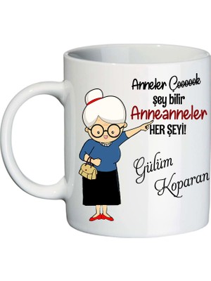 Biresimden Anneanneye Kişiye Özel Anneler Günü Hediyesi Isimli Kupa Bardak