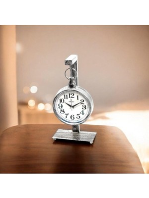 Saatdukkanduvar Home Dan Gri Metal Masa Saati  Modern Tasarım Şık Dizayn  Hediyelik Masa Saati
