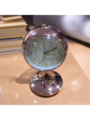 Dekoratif Alarmlı ve Işıklı Metal Masa Saati