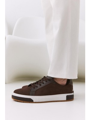 Erkek Nubuk Deri Kahverengi Günlük Ayakkabı