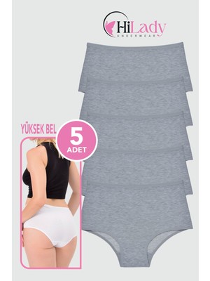 Kadın Külot Likralı Esnek Pamuklu 5'li Paket Yüksek Bel Külot Soft Renkler
