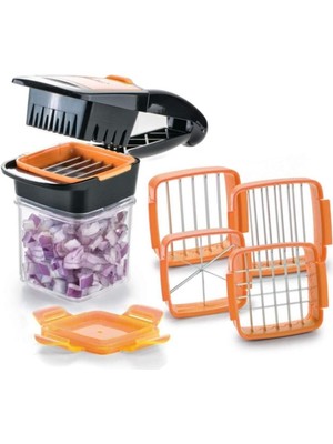 Mediterian Çok İşlevli 5'li Meyve Sebze Doğrayıcı ve Hazneli Set, Renkli, 430 ml
