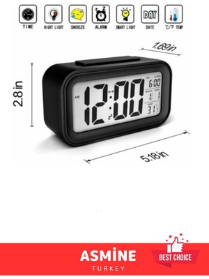 Trend Model En Çok Tercih Edilen Çok Fonksiyonlu Dekoratif Işık Sensörlü Dijital Masa Çalar Saat