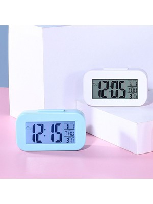 Kamp Karavan Ev Mini Çalar Saatli Işıklı Takvimli  Masa Saati