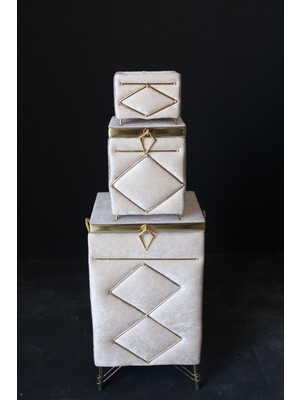 Mediterian Bej Ahşap 3'lü Çamaşır Sepeti, şık ve kullanışlı ev düzeni için ideal