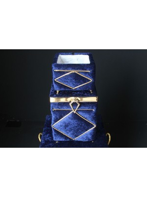 Mediterian Lacivert Damlalıklı 2'li Çeyizlik Çamaşır Sepeti, şık ve kullanışlı depolama çözümü