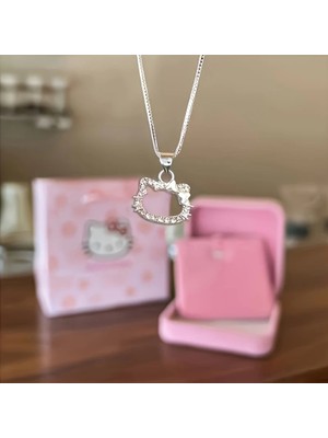 Fm Hello Kity Kedi Metal Alaşım Kolye - Şık  Tasarım,  Özel Günler Için Mükemmel, Arkadaşlar ve Sevgililer Için Ideal Hediye,  Kolye ; Kutu Hariç