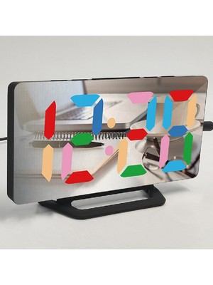 Fonksiyonel Aynali LED Dijital Ayakli Masa Saati, 16 x 10, Sürpriz Hediyeli