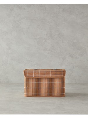 Mediterian Bambu Ahşap Saklama Kutusu, Doğal ve Şık Kahve Seti, Orta Hacim, 1 Parça