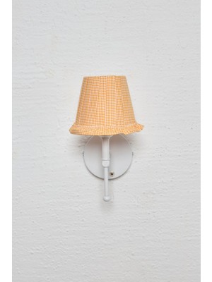 Turuncu Pötikare Duvar Aydınlatması Metal Beyaz Ayak Ledli Aplik