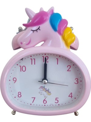 Oval  Tek Boynuzlu At Temalı Masa Alarmlı Çalar Saat