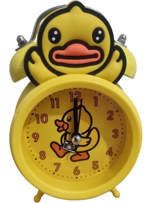 Yuvarlak Sarı Ördek Temalı Masa Alarmlı Çalar Saat