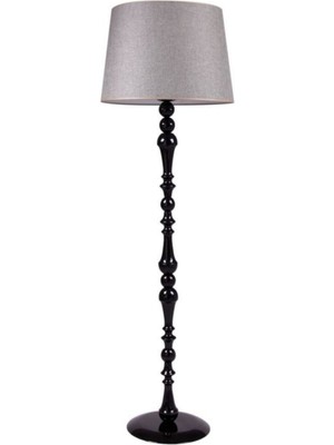 Orla Siyah Ayak Gri Şapalı Lambader