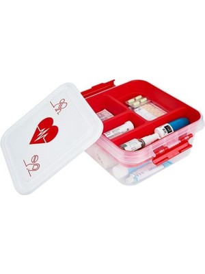 Mediterian Pembe Sağlık ve Saklama Kutusu, Güvenli ve Pratik Eczane Saklama Çözümü, 4'lü Set