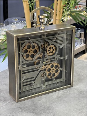 Metal Lüx Büyük Masa Saati Grey